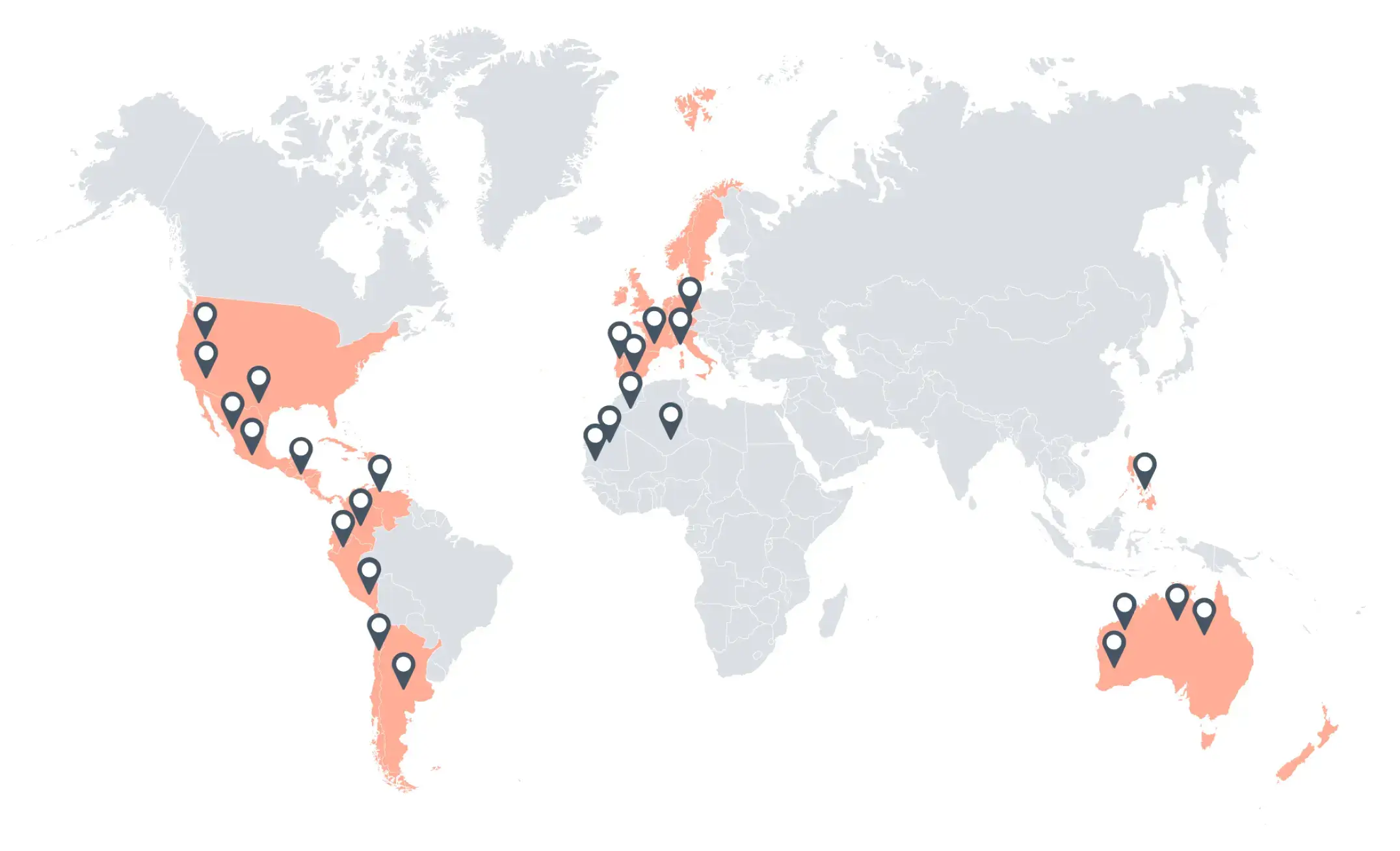Mapa mundial de estudiantes de Tesari